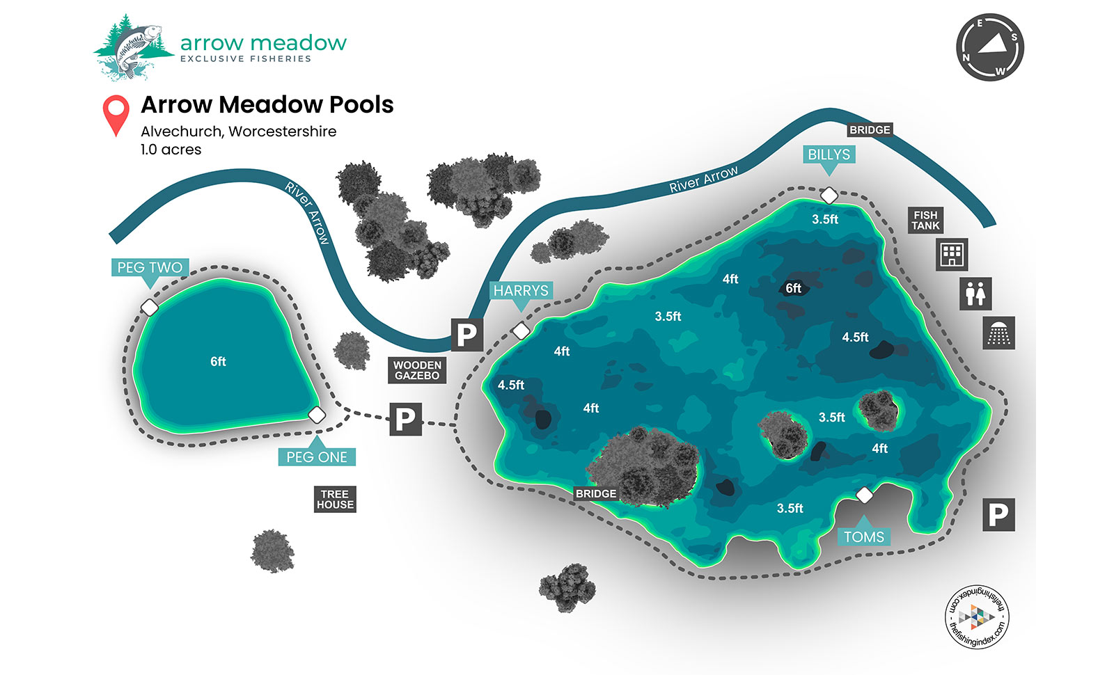 Lake Maps Arrow Meadow Fishery